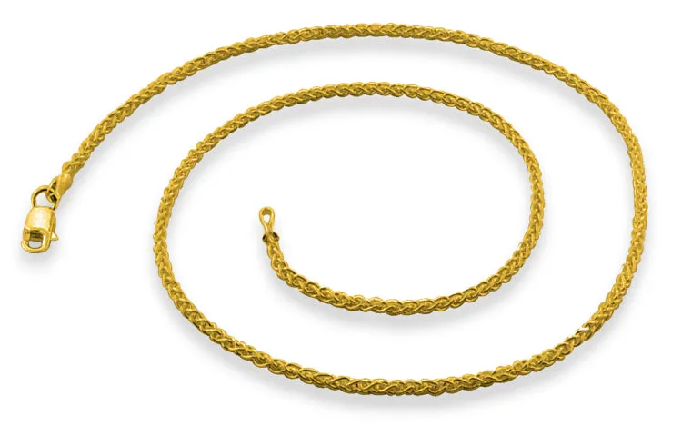 14K Gold Plated Sterling Silver Spiga Chain 1.8MM