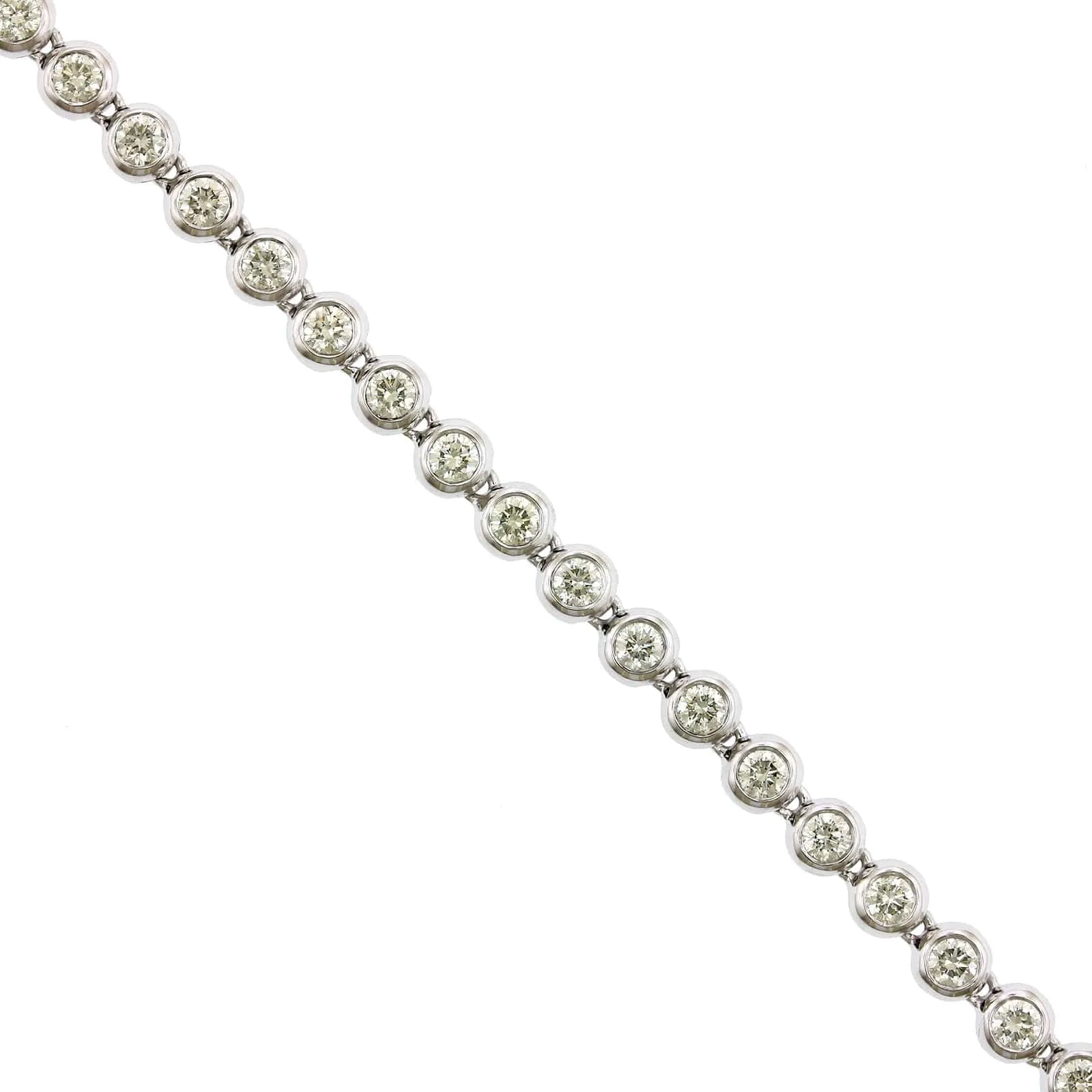 14K White Gold Bezel Set Diamond Tennis Bracelet