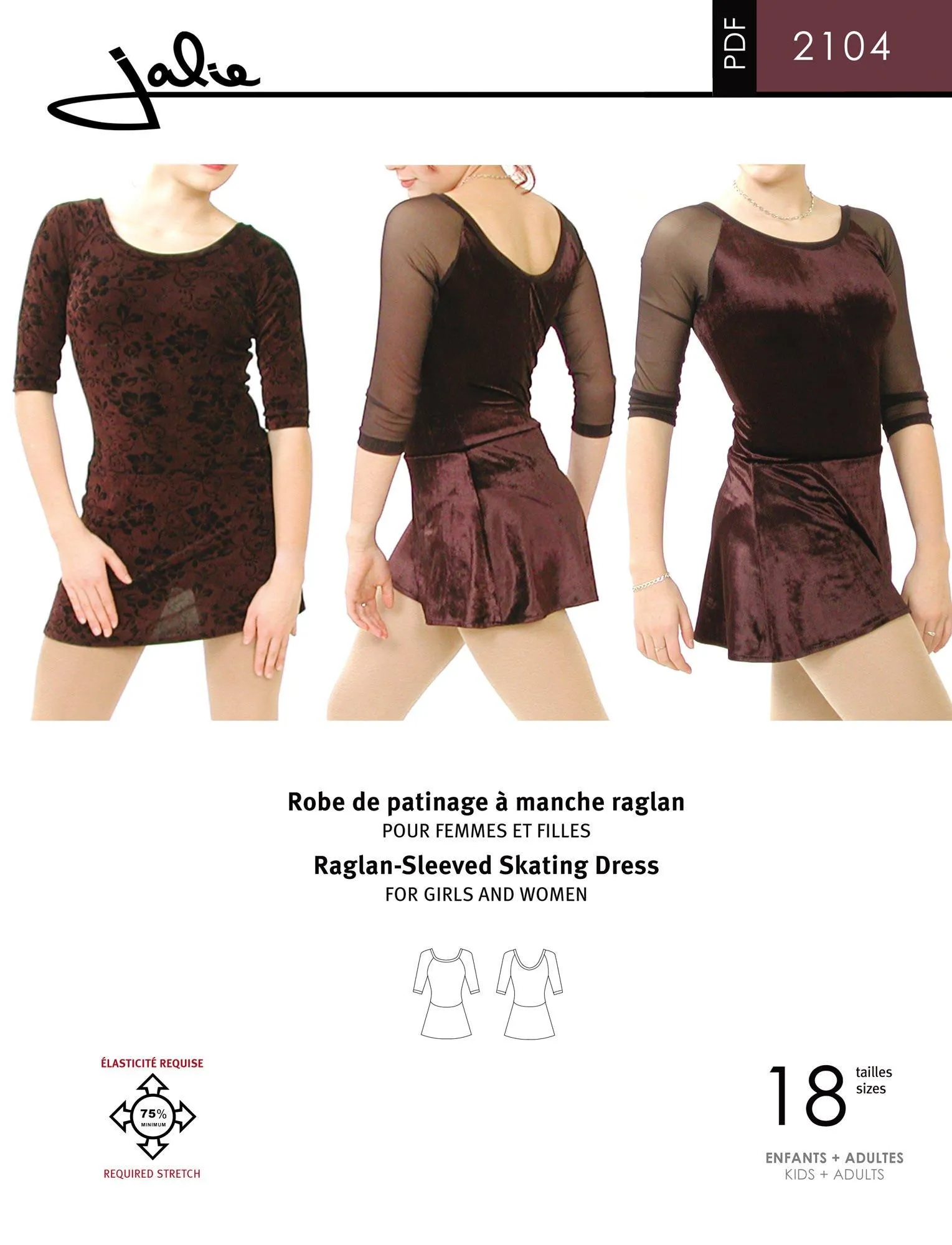 2104 // Raglan-Sleeved Skating Dress