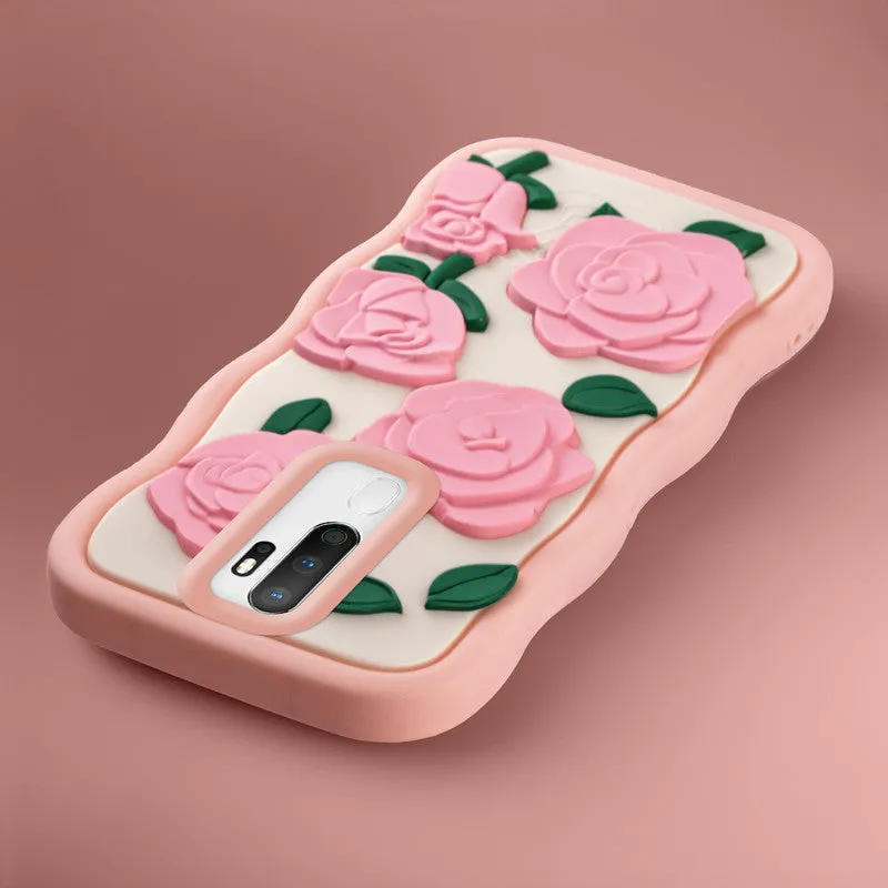 3D Silicone Soft Wave Edges Mobile Back Case For Oppo A5 2020