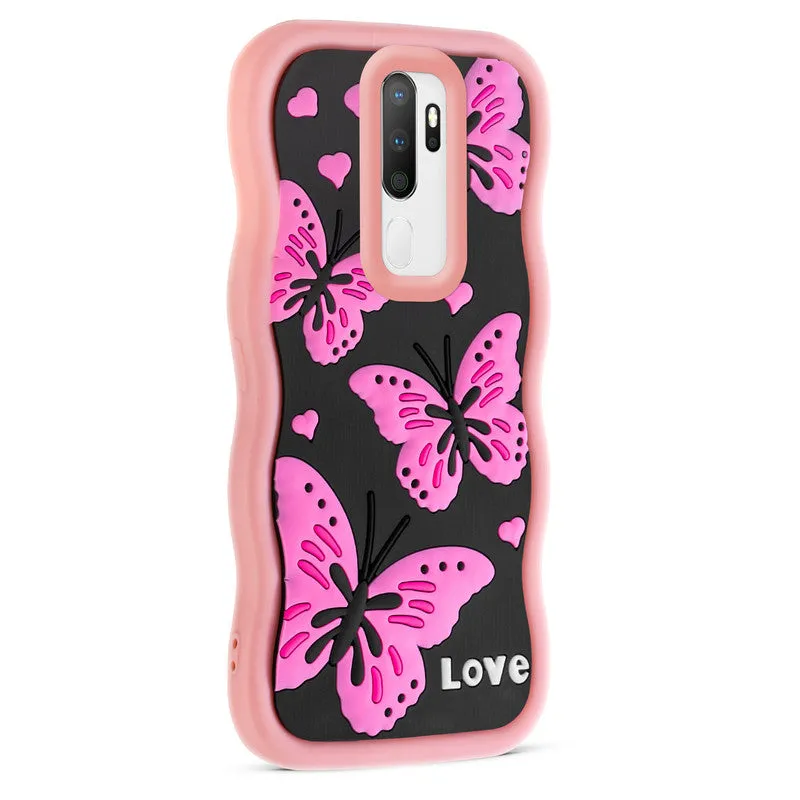 3D Silicone Soft Wave Edges Mobile Back Case For Oppo A5 2020