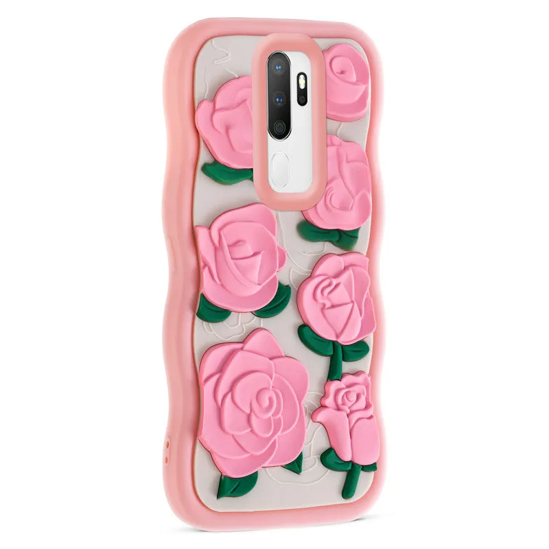 3D Silicone Soft Wave Edges Mobile Back Case For Oppo A5 2020