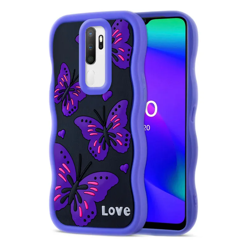 3D Silicone Soft Wave Edges Mobile Back Case For Oppo A5 2020