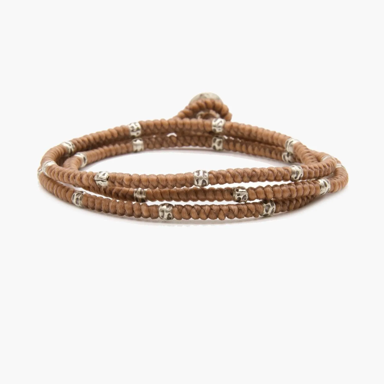 3mm Triple Wrap "Kamasan" Braided Bracelet (Brown)