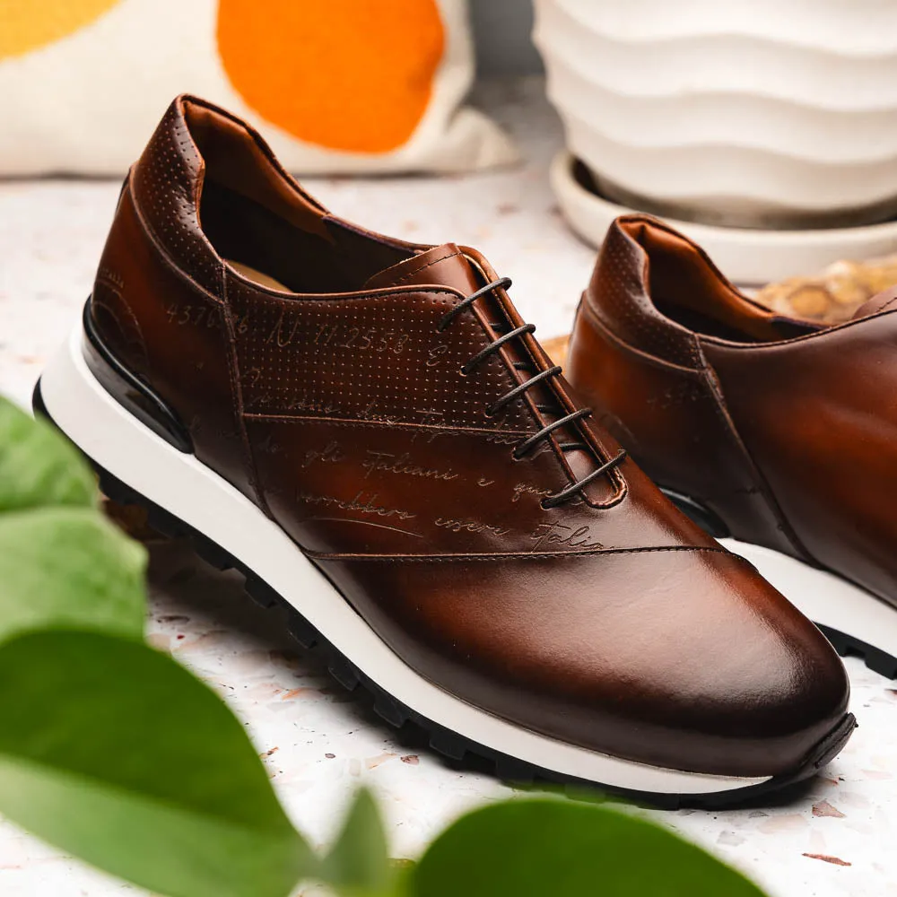 65-395-BRN TESTO Italian Calfskin Sneaker Brown