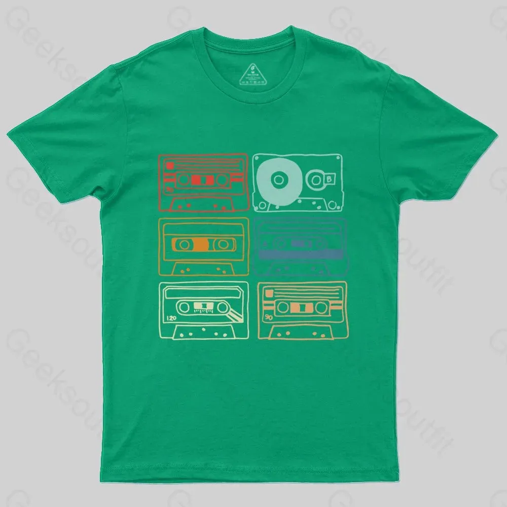 80s 90s Retro Party Costume Cassette Tapes T-Shirt