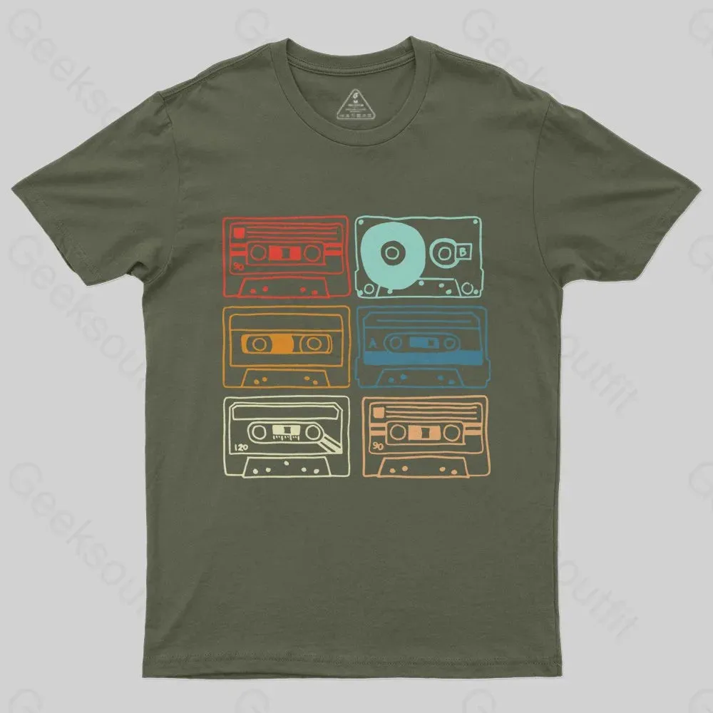 80s 90s Retro Party Costume Cassette Tapes T-Shirt