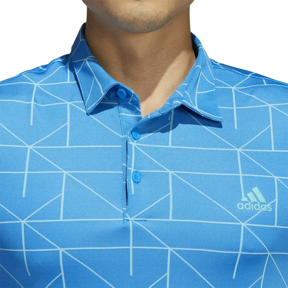 adidas Jacquard Lines Golf Polo Shirt HA6117