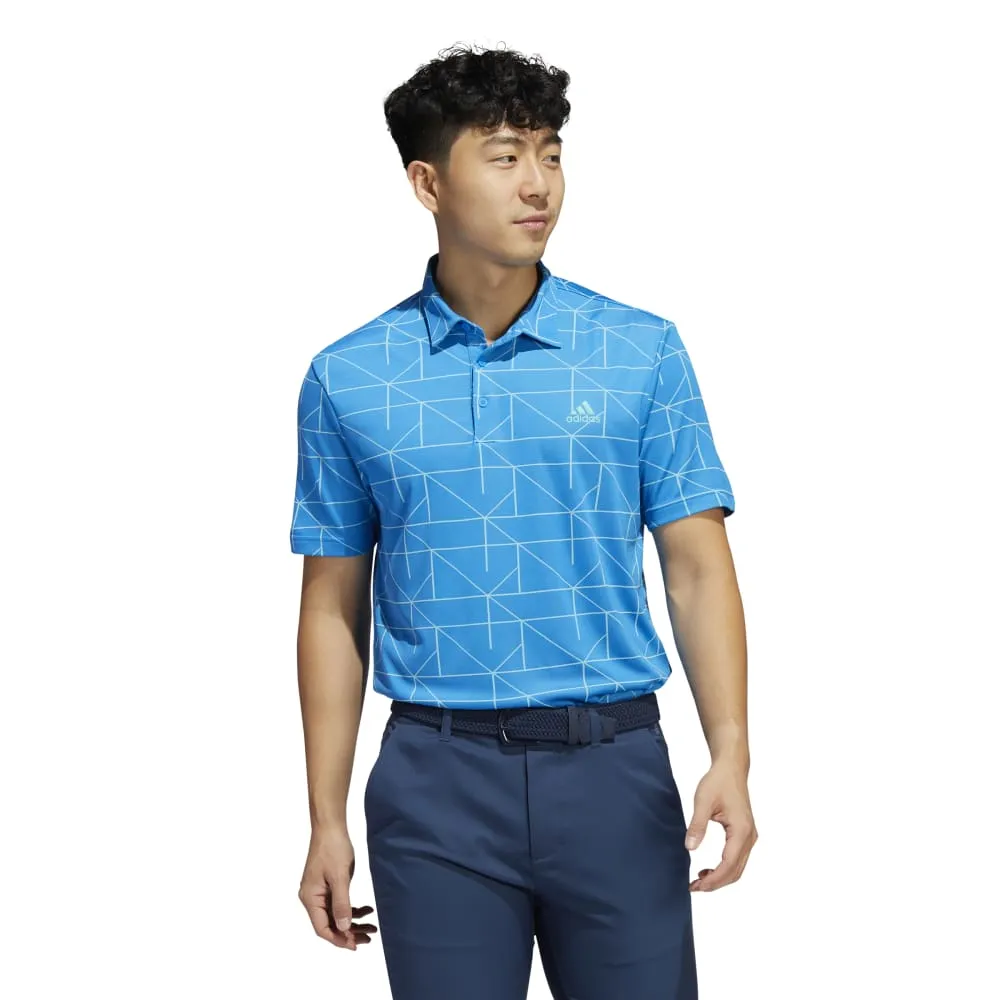 adidas Jacquard Lines Golf Polo Shirt HA6117