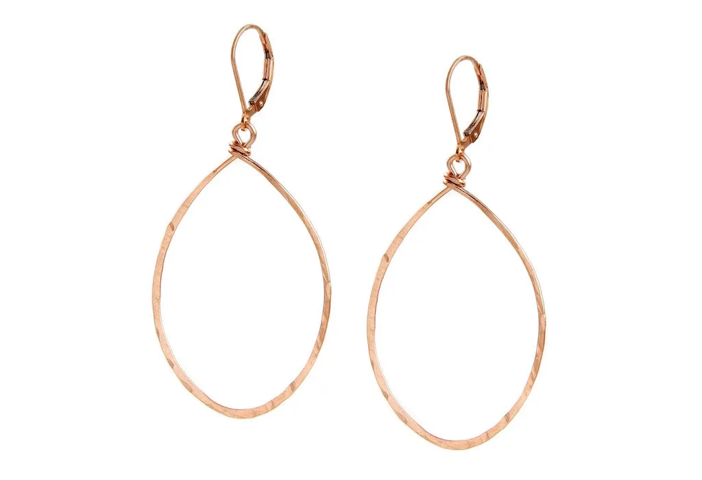 Agapantha Hanna Hammered Hoops Med Gold, Rose Gold & Silver