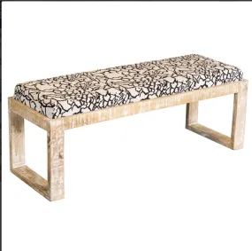 Aiden Sled Leg Upholstered Accent Bench Black and White