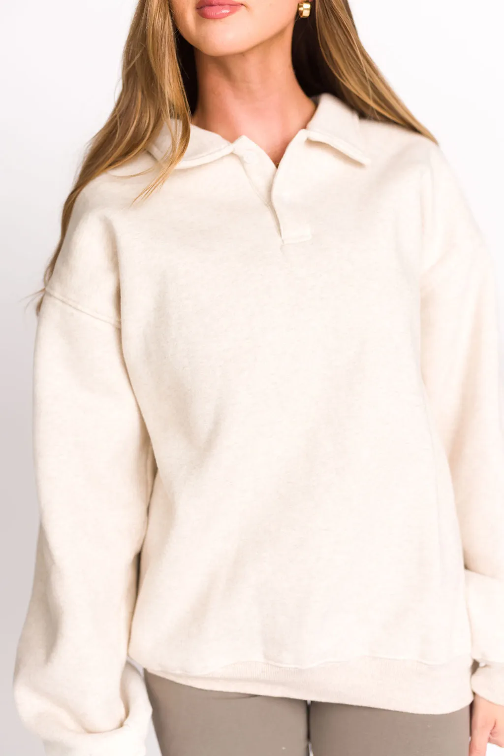 Airport 100% Cotton Sweatshirt in Oat