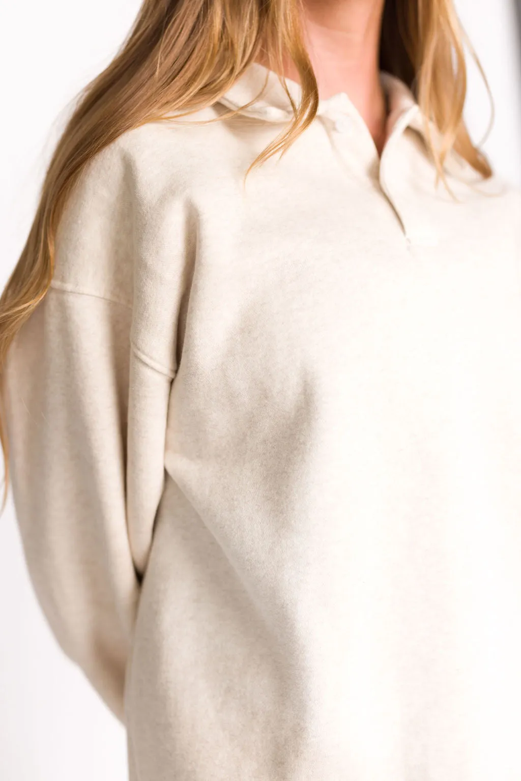 Airport 100% Cotton Sweatshirt in Oat