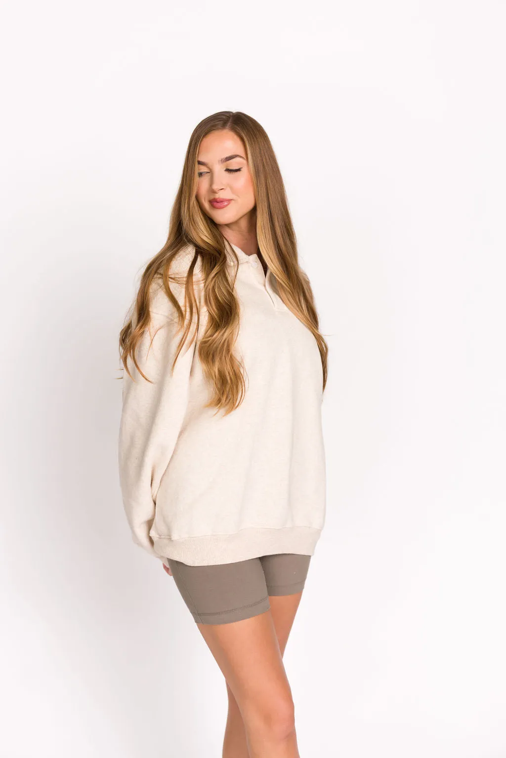 Airport 100% Cotton Sweatshirt in Oat