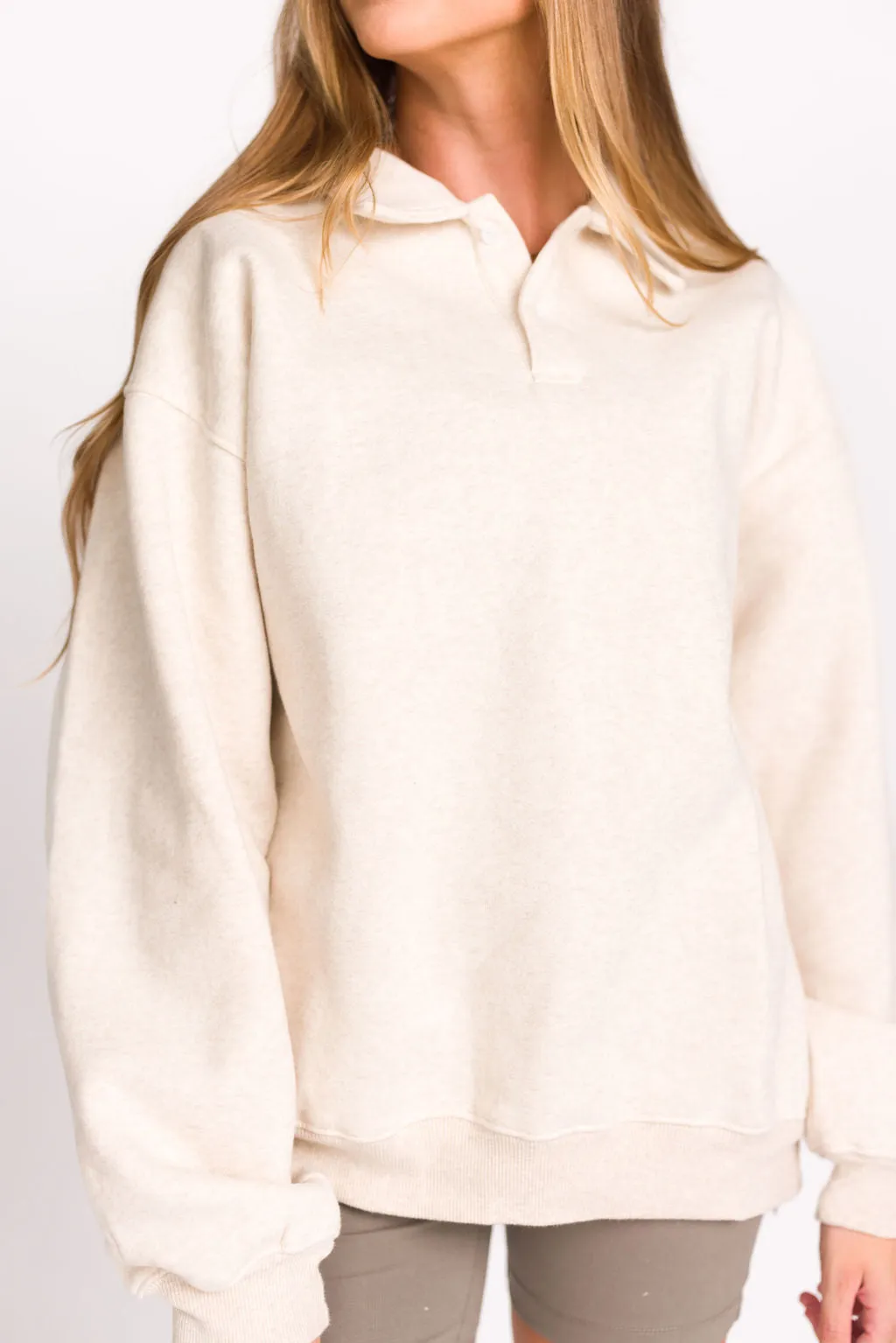 Airport 100% Cotton Sweatshirt in Oat