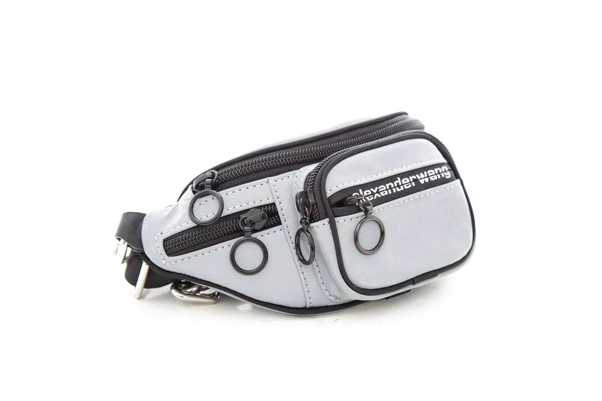 Alexander Wang Silver Nylon Logo Belt Bag