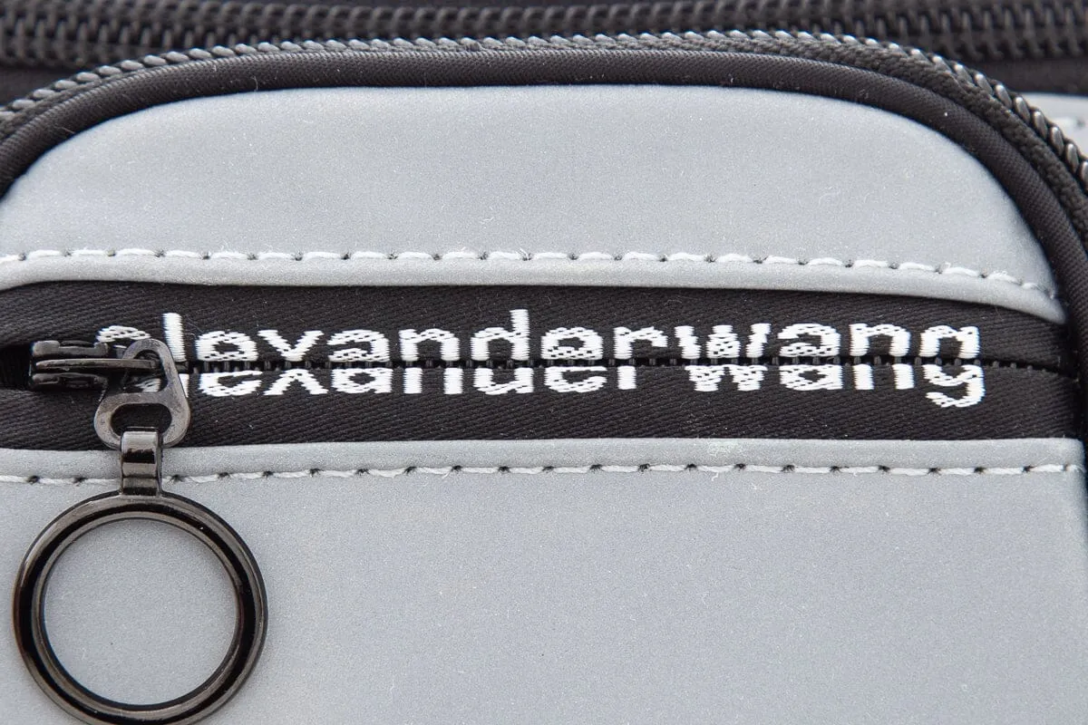 Alexander Wang Silver Nylon Logo Belt Bag