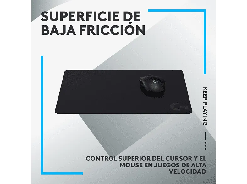 Alfombrilla gaming - Logitech G G440, Base de goma antideslizante, Negro