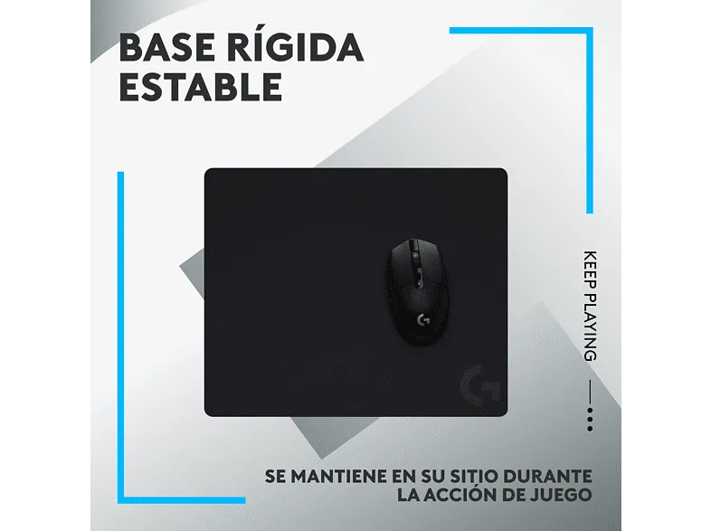 Alfombrilla gaming - Logitech G G440, Base de goma antideslizante, Negro