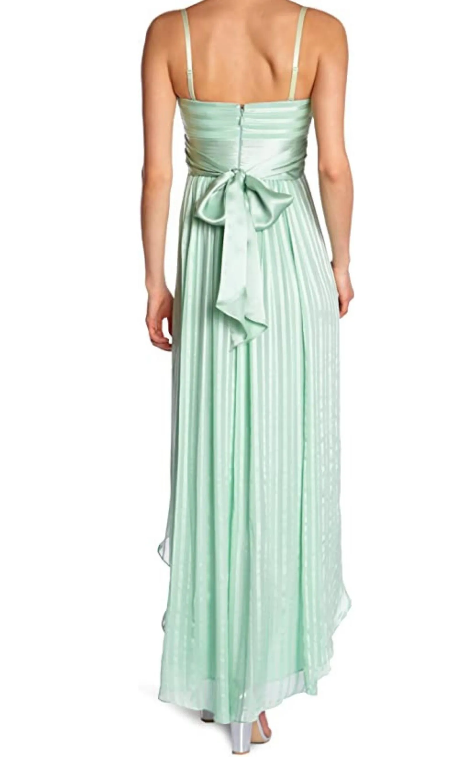 Alicia Silk Opaline Green Charmeuse Gown