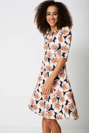 All Over Peony Flower Print Dress