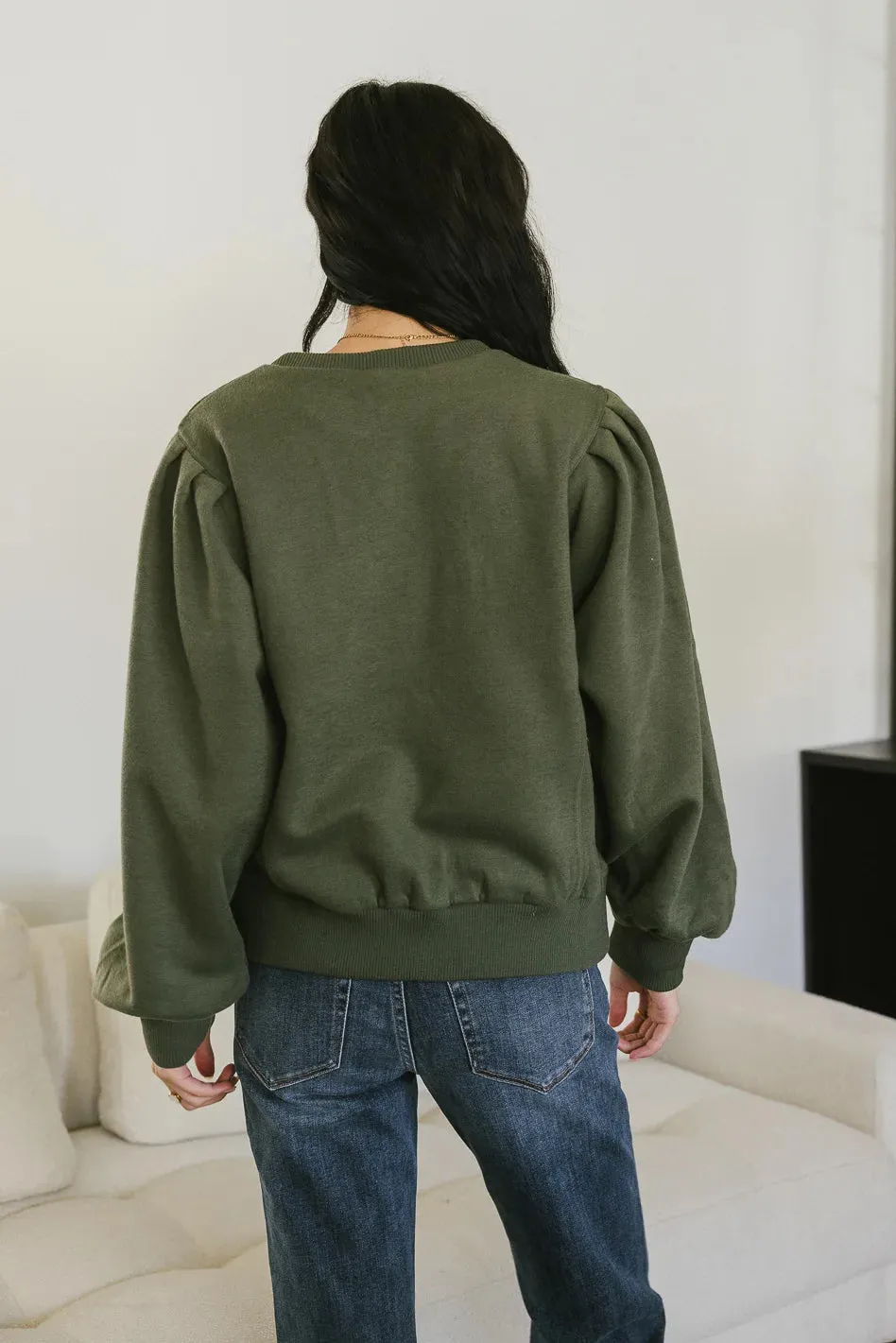 Amalia Sweatshirt in Olive - FINAL SALE