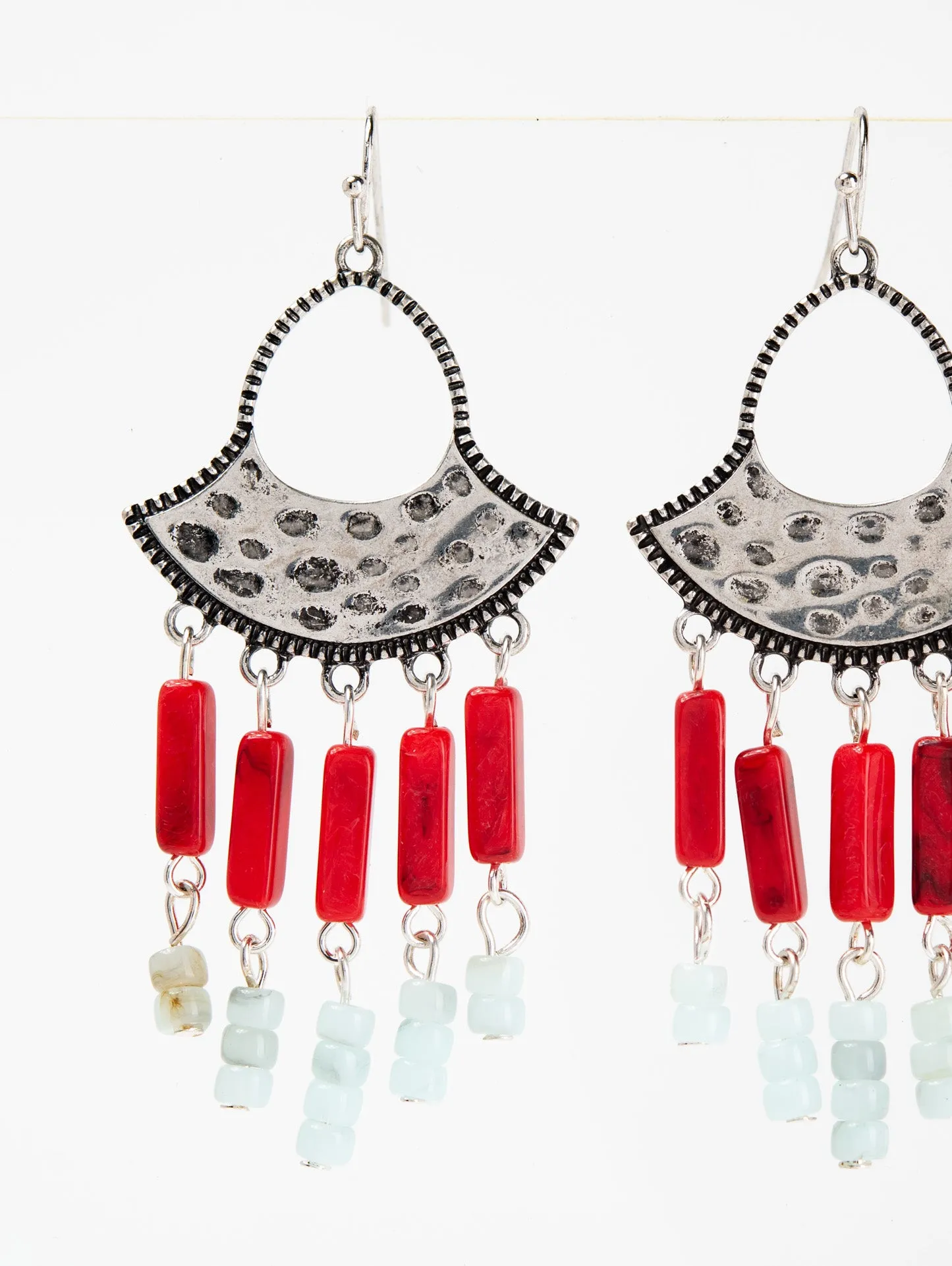 Amelia Native American Western Multi Beaded Tassel Earrings