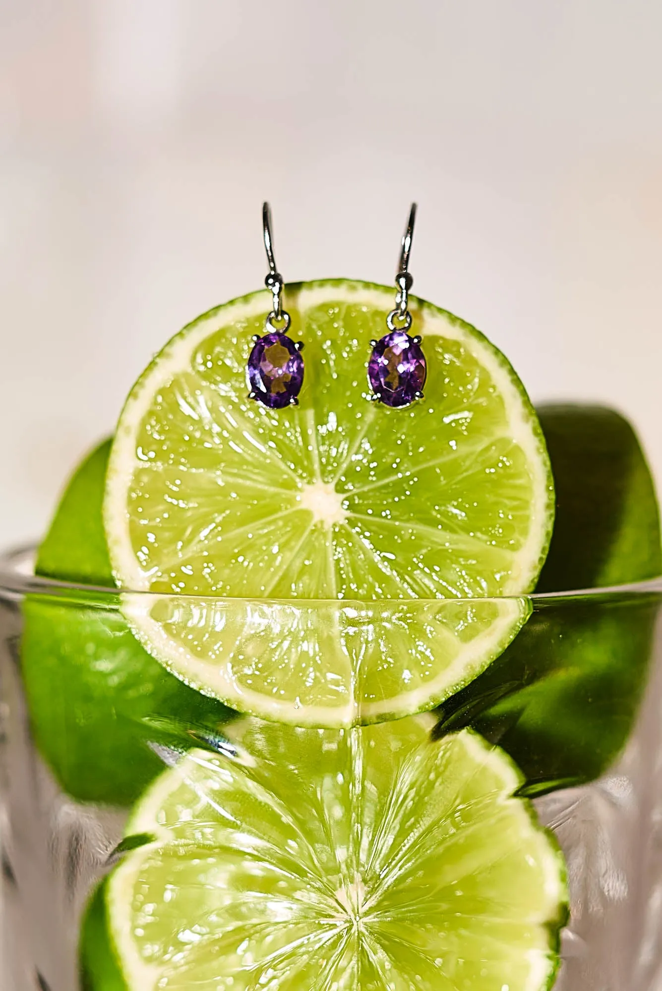 Amethyst Silver Drop Earrings