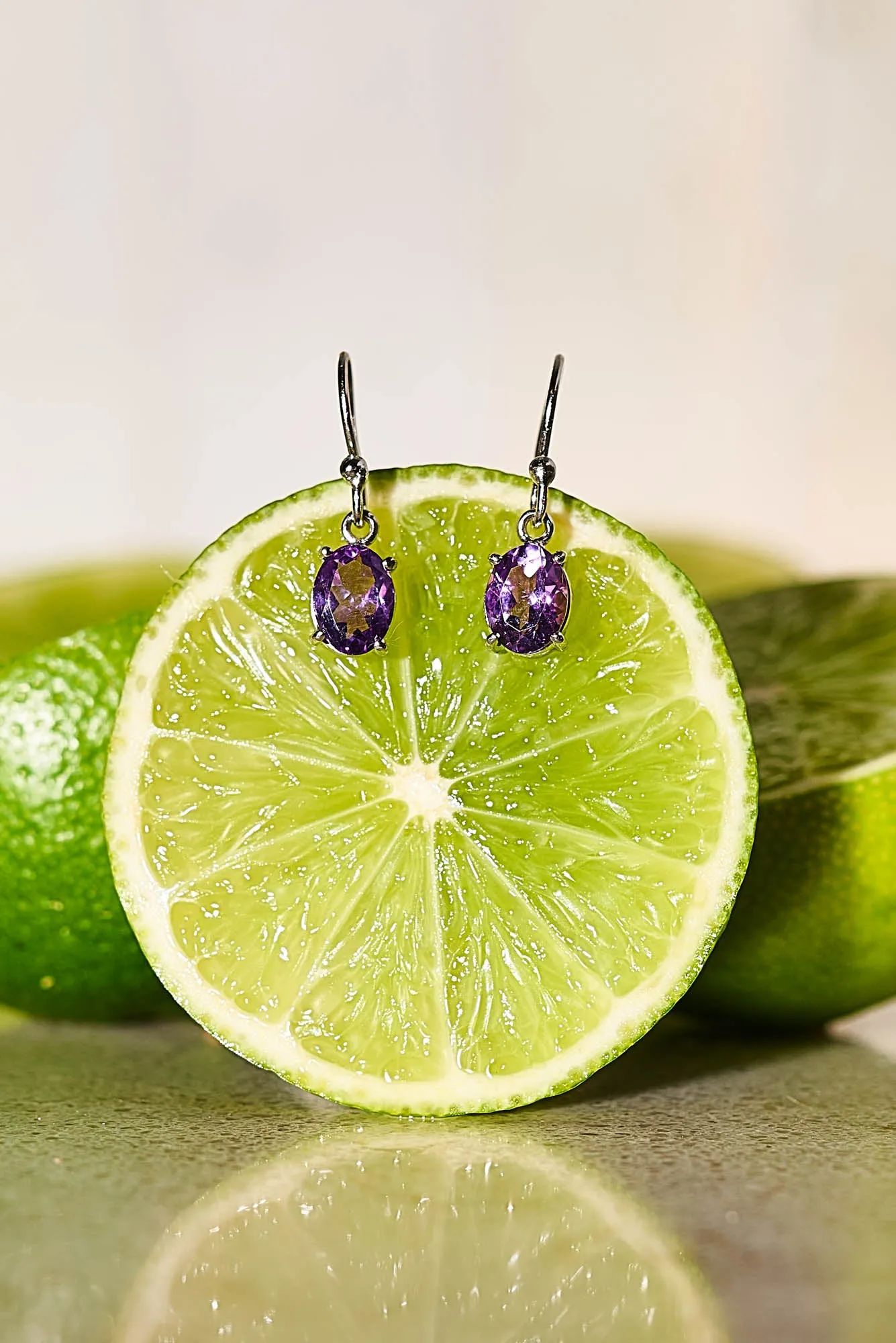 Amethyst Silver Drop Earrings