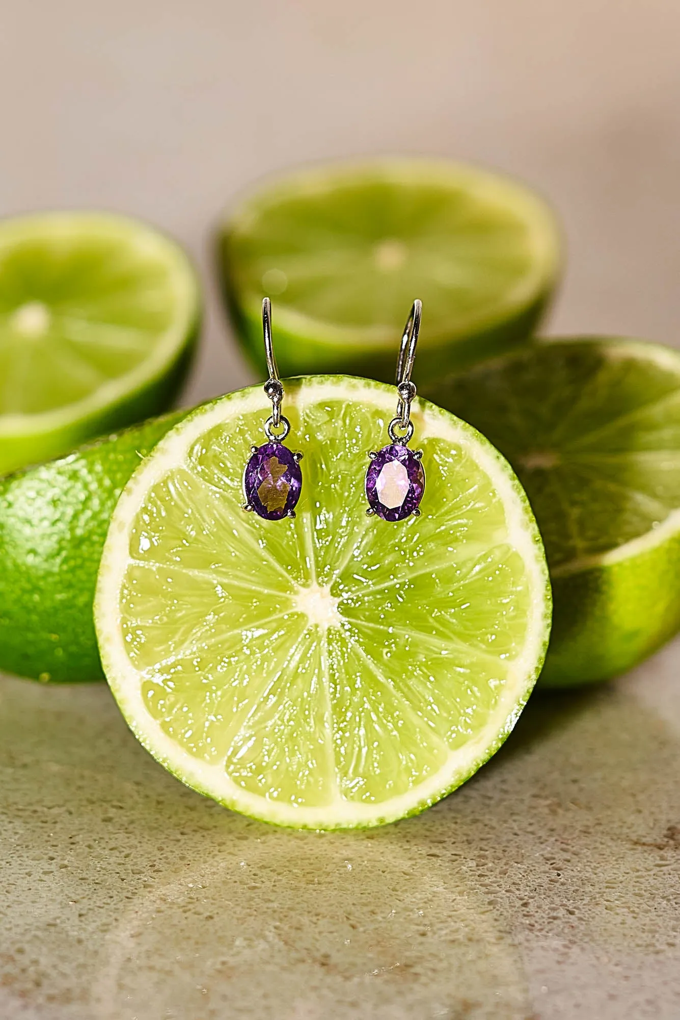 Amethyst Silver Drop Earrings