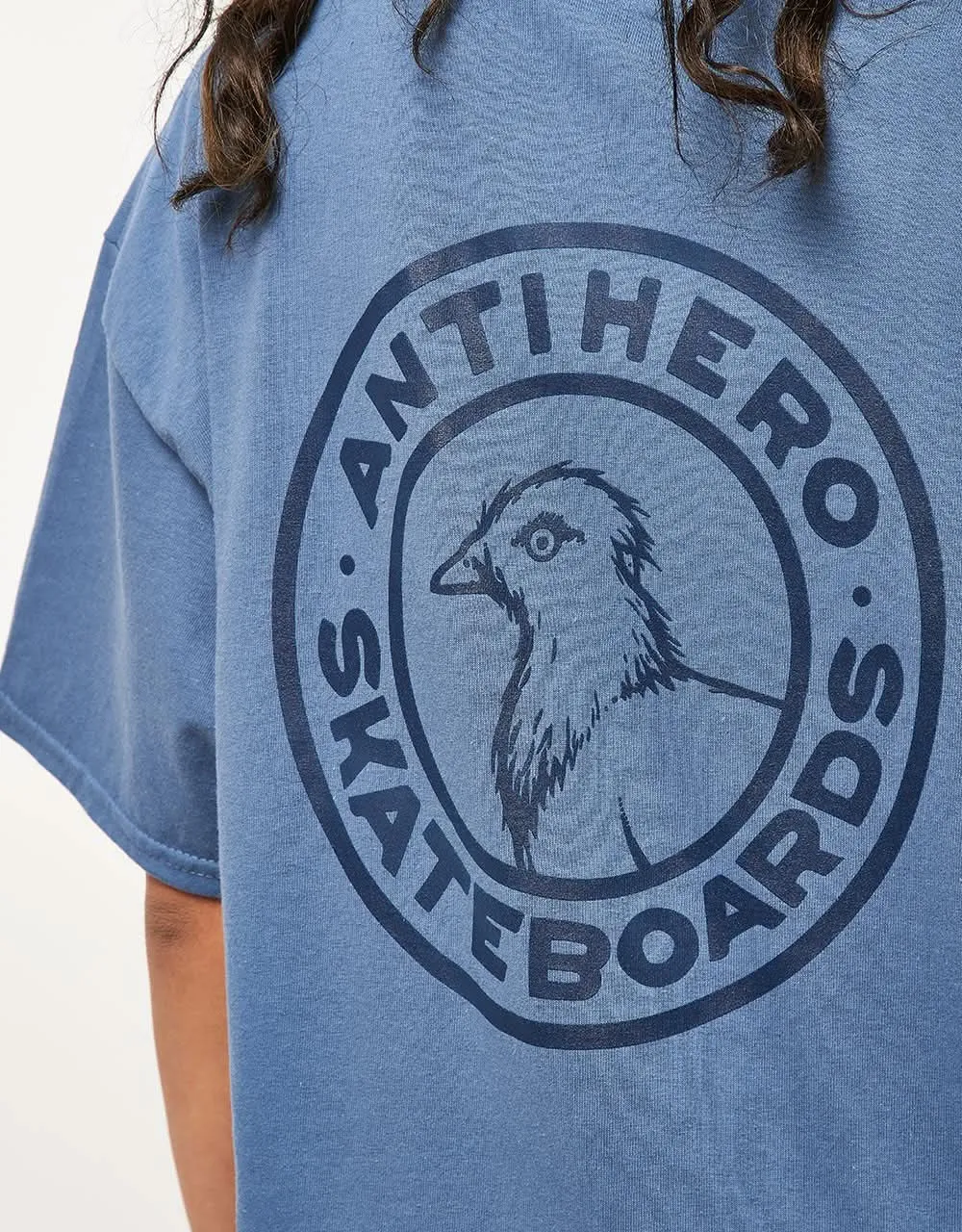 Anti Hero Basic Pigeon Round T-Shirt - Indigo Blue/Navy