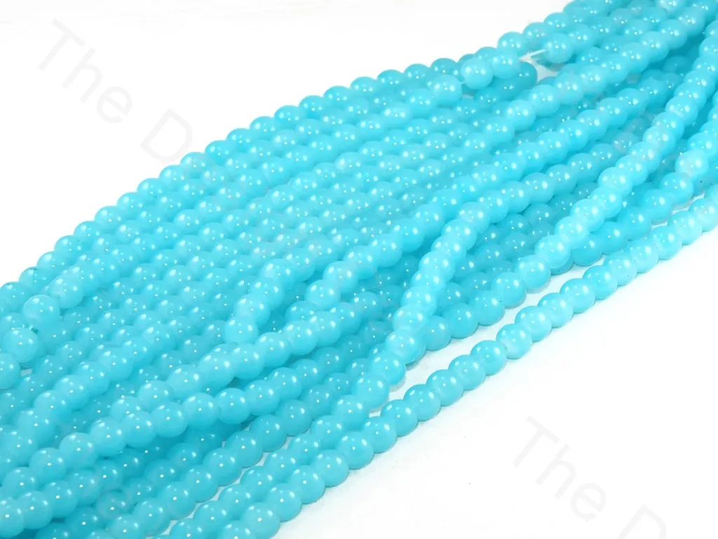 Aqua Blue Spherical Glass Pearl