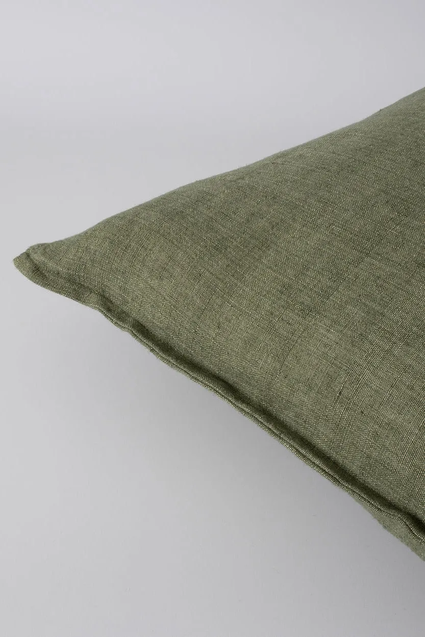 Arcadia Moss Feather Inner 40x60cm Linen Cushion