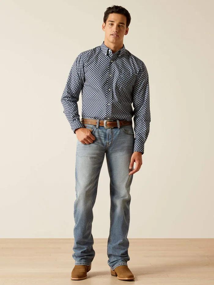 Ariat 10051245 Mens Emile Fitted Shirt Mood Indigo