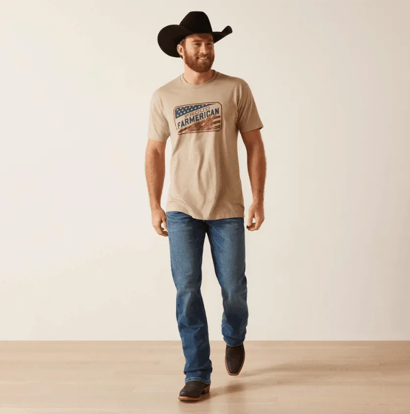 Ariat Men's Oatmeal Heather Farmerican Tee 10047885