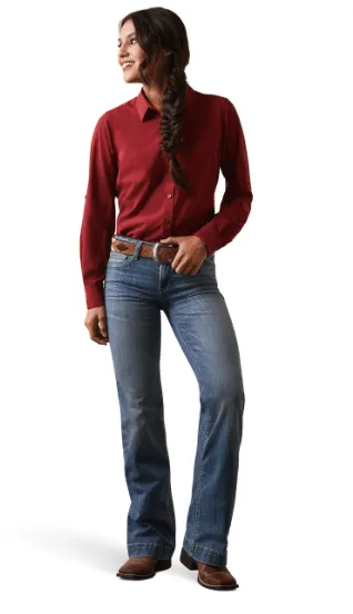 Ariat Women's VentTEK Pomegranate Button Down Long Sleeve Shirt 10043495