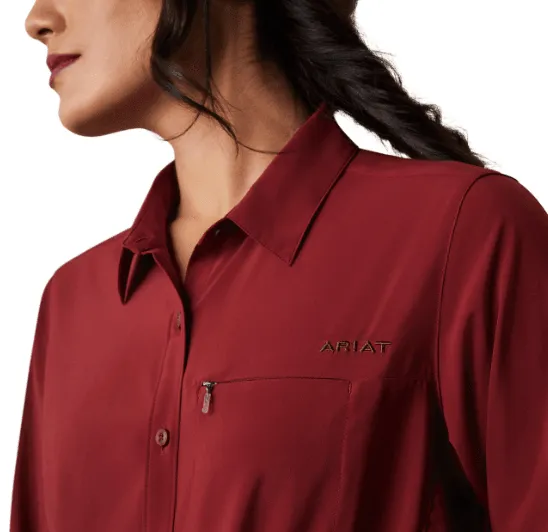 Ariat Women's VentTEK Pomegranate Button Down Long Sleeve Shirt 10043495