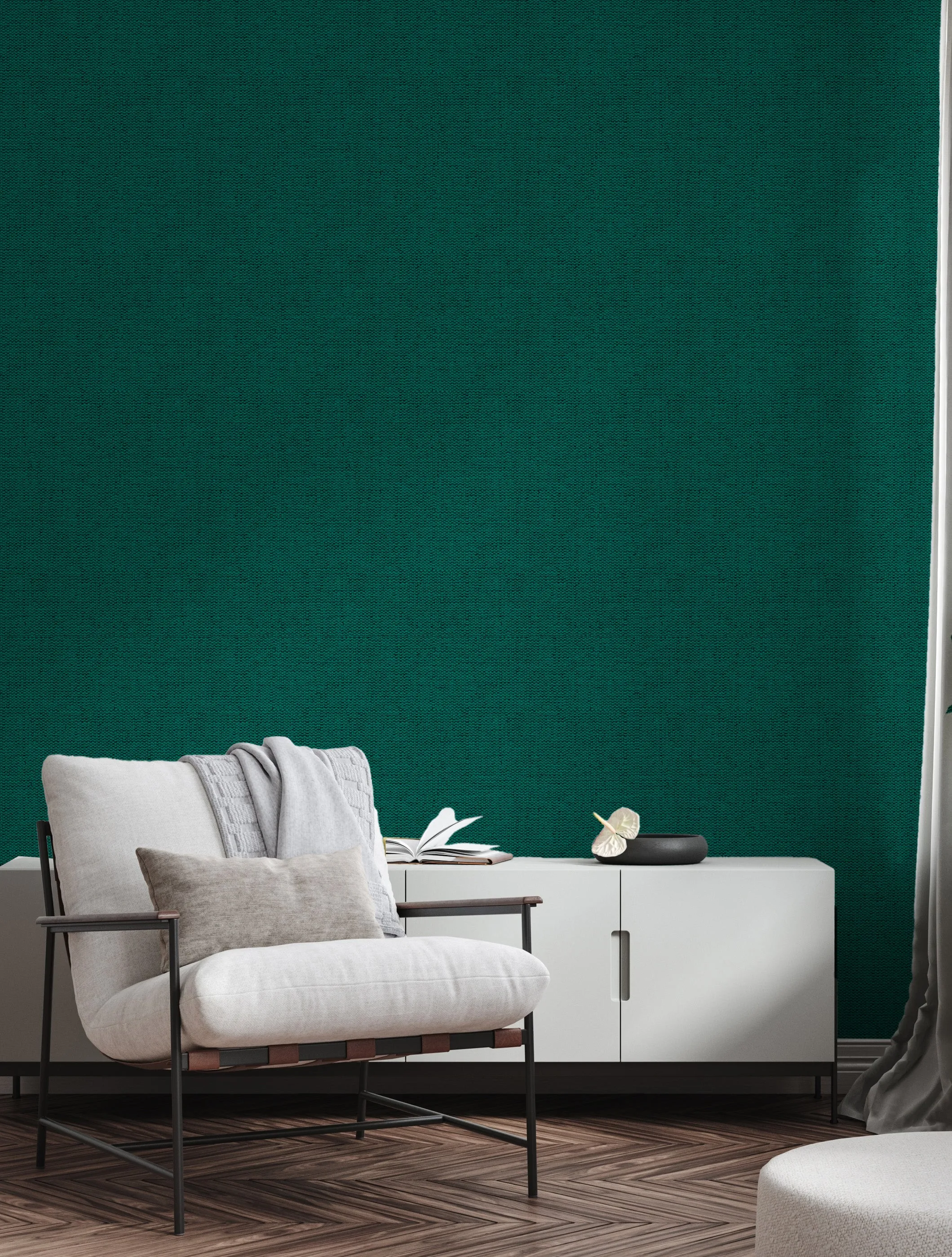 Ashsa in Dark Green Commercial Vinyl Wallcovering