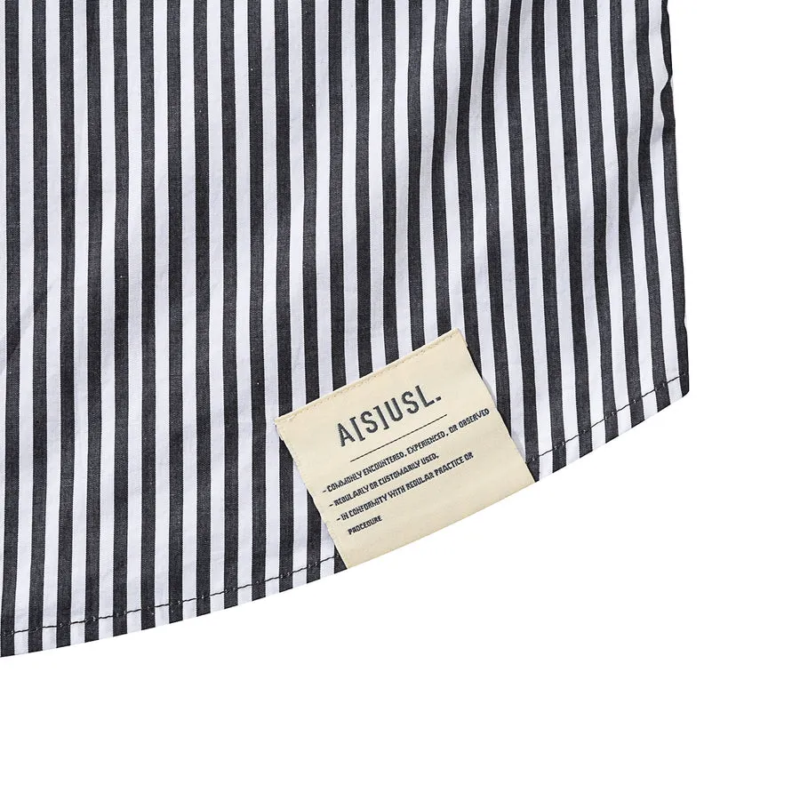 A[S]USL PATCHWORK FOUR POCKETS SHIRT-BLACK STRIPES