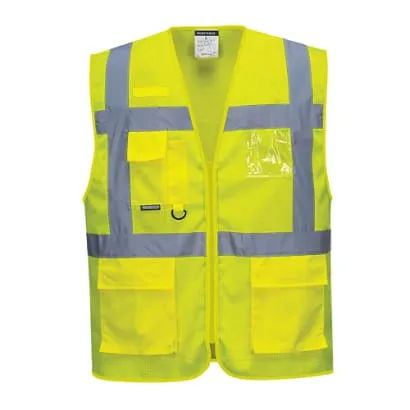 Athens Mesh Air Hi Vis Zipped Executive Vest RIS 3279 Portwest C376