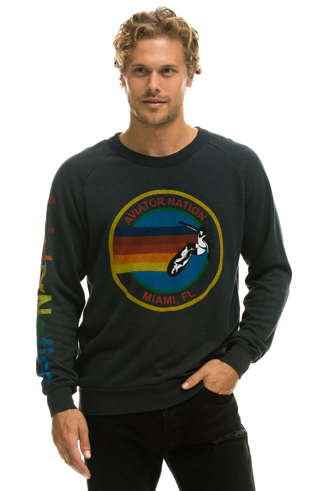 AVIATOR NATION MIAMI SWEATSHIRT - CHARCOAL