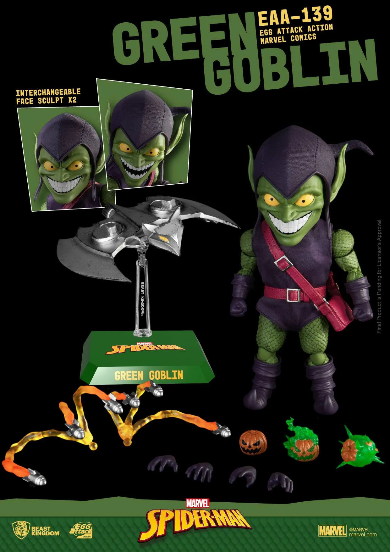 Beast Kingdom Marvel Comics Green Goblin Egg Attack Action Figure