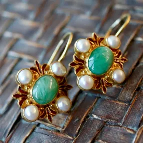 Bel Canto Emerald/Pearls Earrings