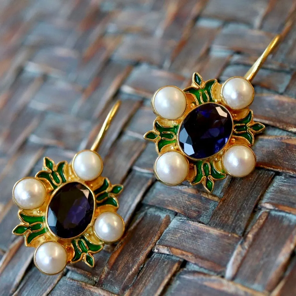 Bel Canto Emerald/Pearls Earrings