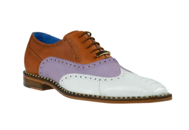 BELVEDERE KURT - ALMOND/PLUM/WHITE OSTRICH | Style # R30