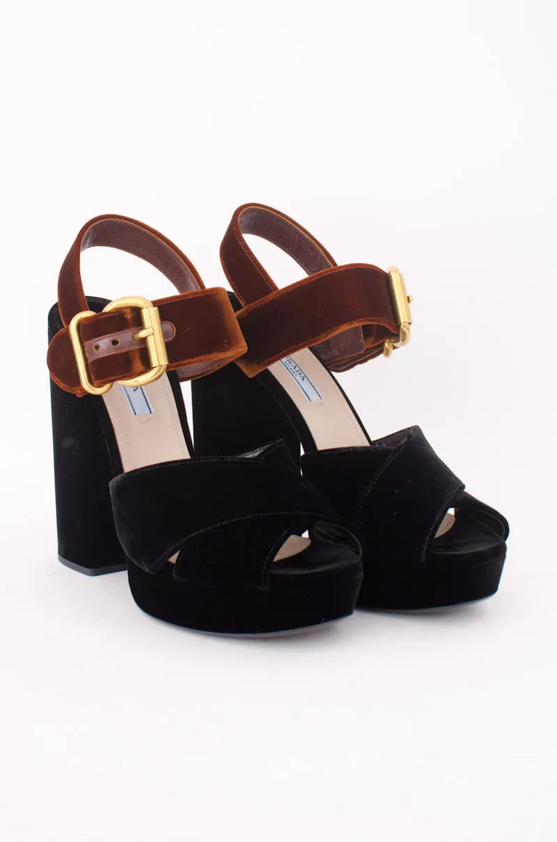 BICOLOR VELVET PLATFORMS