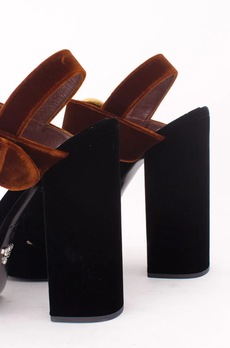 BICOLOR VELVET PLATFORMS