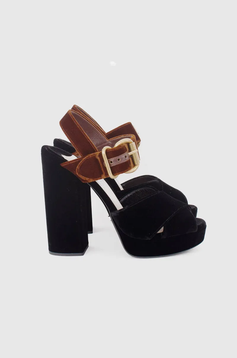 BICOLOR VELVET PLATFORMS