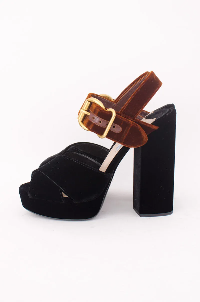 BICOLOR VELVET PLATFORMS