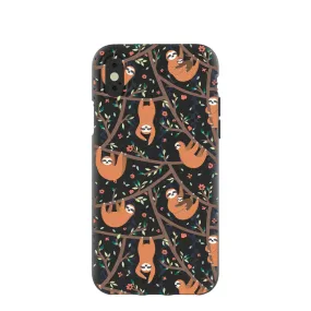 Black Jungle Sloths iPhone X Case